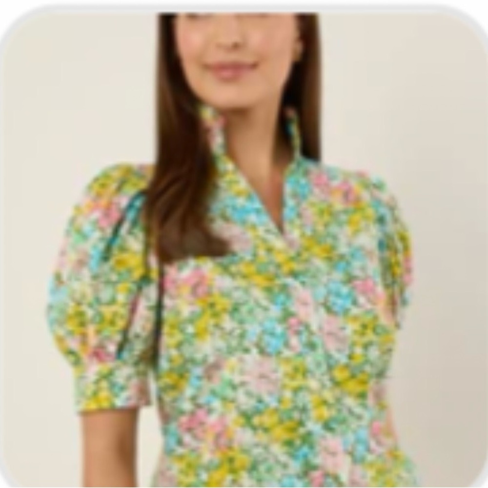 Vibrant Floral Puff Sleeve Blouse